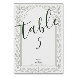 Tarjeta De Mesa Boda de Silverleaf Elven - Arco y Vino
