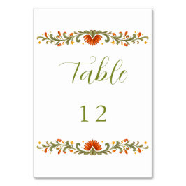 Tarjeta De Mesa Boda de Talavera Verde Fiesta Mexicana