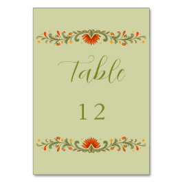 Tarjeta De Mesa Boda de Talavera Verde Fiesta Mexicana