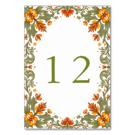 Tarjeta De Mesa Boda de Talavera Verde Fiesta Mexicana