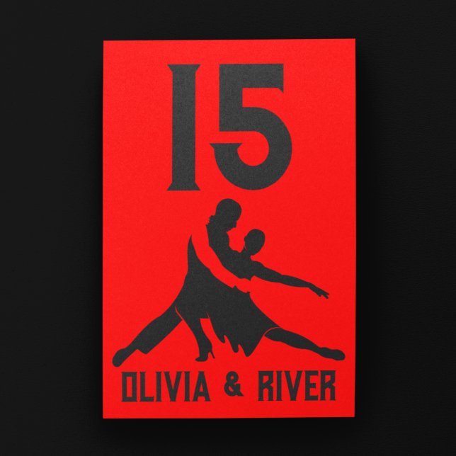 Tarjeta De Mesa Boda de Tango Caliente Rojo (Subido por el creador)