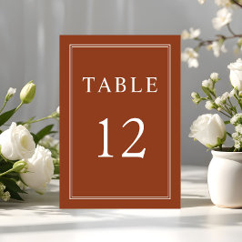 Tarjeta De Mesa Boda de Terracota Elegante Moderna 