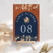 Boda de terracota floral wildflower azul marino