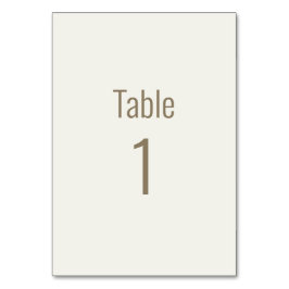 Tarjeta De Mesa Boda de texto de crema dorada