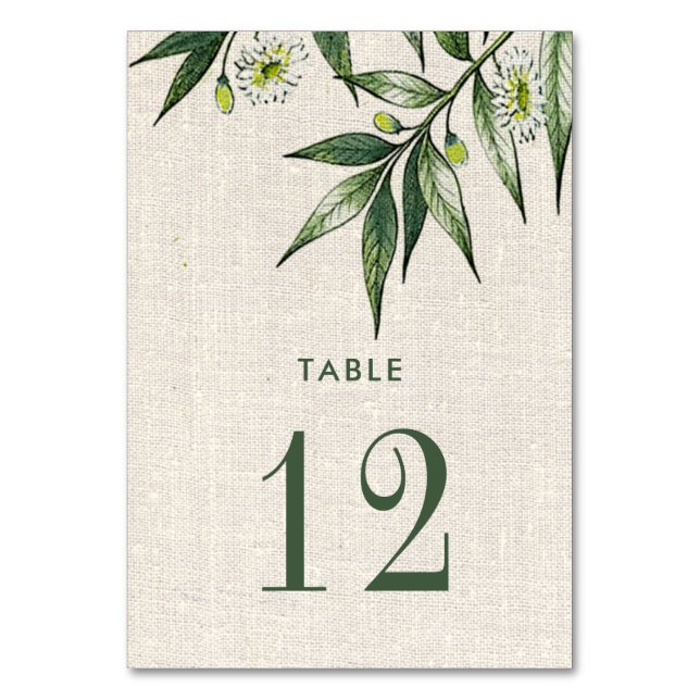 Tarjeta De Mesa Boda de textura de quemadura botánica de vegetació (Anverso)