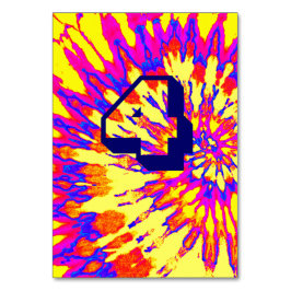 Tarjeta De Mesa Boda de tinte de espiral amarilla Tabla cuatro