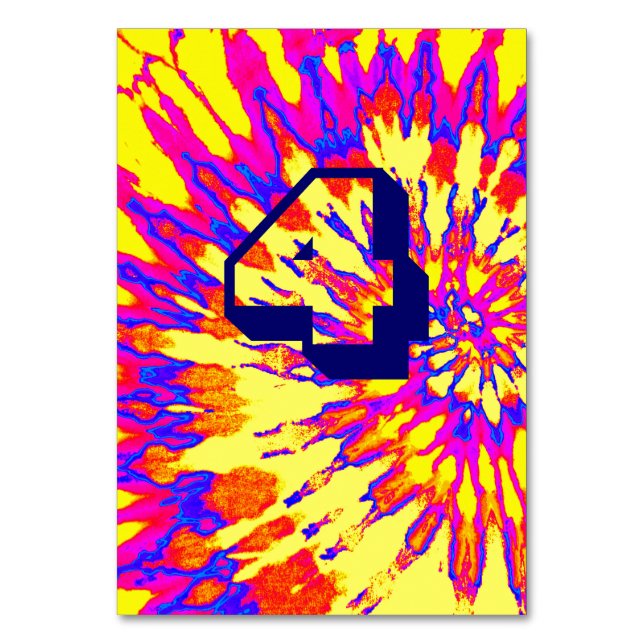 Tarjeta De Mesa Boda de tinte de espiral amarilla Tabla cuatro (Anverso)