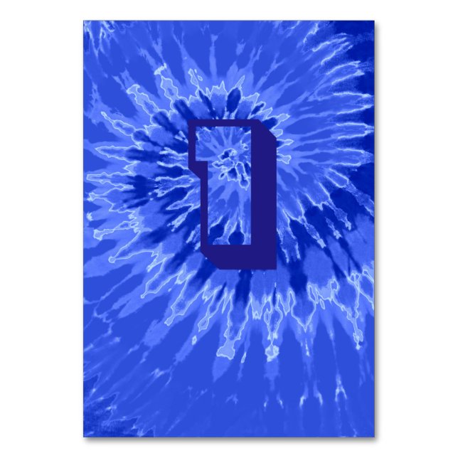 Tarjeta De Mesa Boda de tinte de tinta azul real (Anverso)