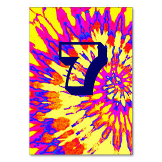 Tarjeta De Mesa Boda de tinte de tinta de espiral amarilla Tabla 7