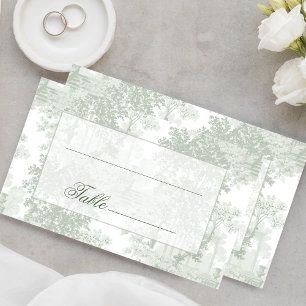 Tarjeta De Mesa Boda de Toile de Paisaje Verde Salvia Clásico
