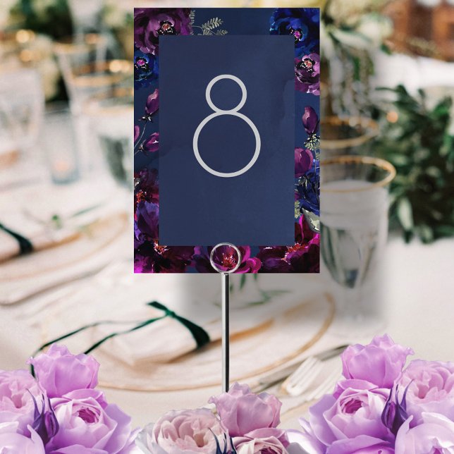 Tarjeta De Mesa Boda de tono jewel de la marina de zafiro de Ameth (Subido por el creador)