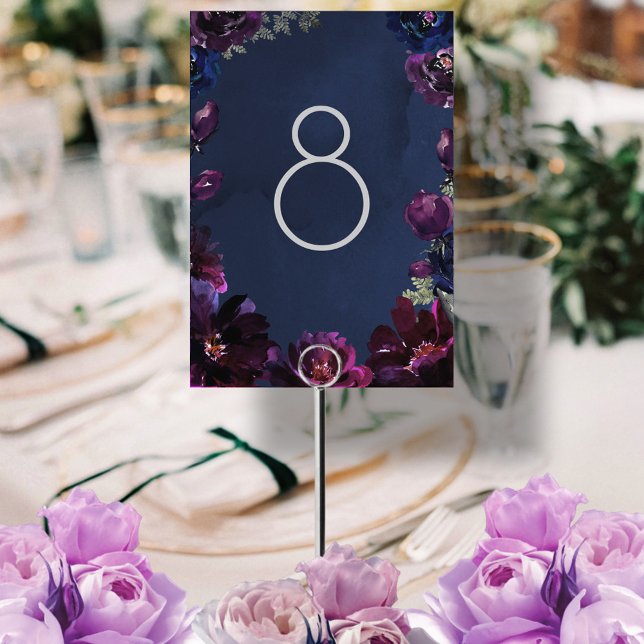 Tarjeta De Mesa Boda de tono jewel de la marina de zafiro de Ameti (Subido por el creador)