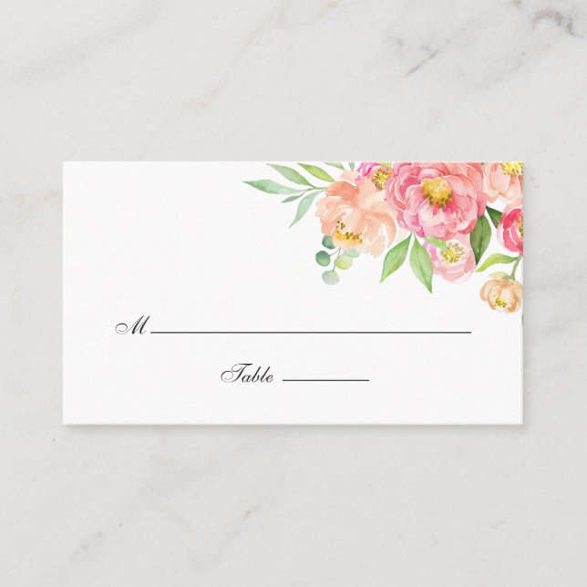 Tarjeta De Mesa Boda de tonos de agua (Anverso)