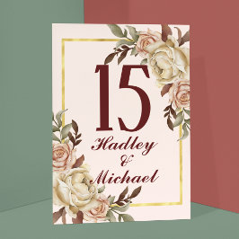 Tarjeta De Mesa Boda de tonos de agua