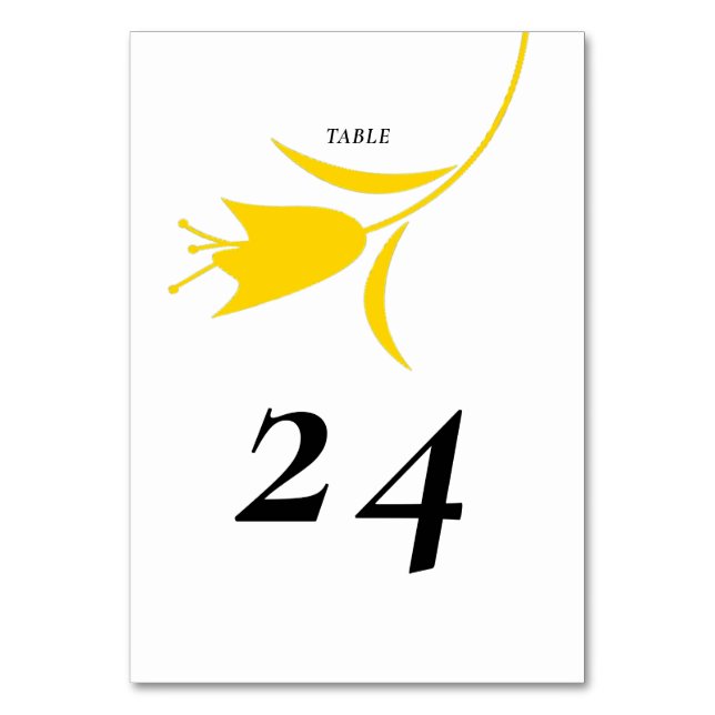 TARJETA DE MESA BODA DE TULIP AMARILLO MOD (Anverso)