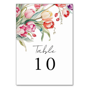 Tarjeta De Mesa Boda de tulipanes en cascada