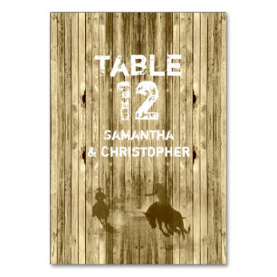 Tarjeta De Mesa Boda de vaqueros del oeste salvaje