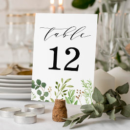 Tarjeta De Mesa Boda de Vegetación Acuarela
