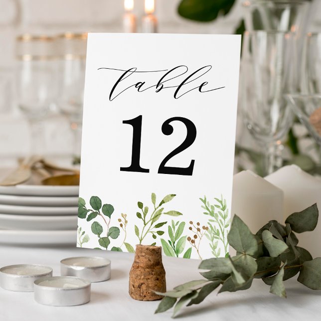 Tarjeta De Mesa Boda de Vegetación Acuarela (Subido por el creador)