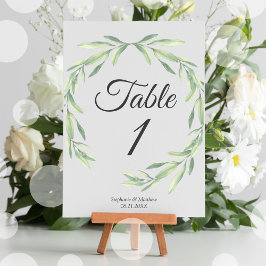 Tarjeta De Mesa Boda de vegetación acuática