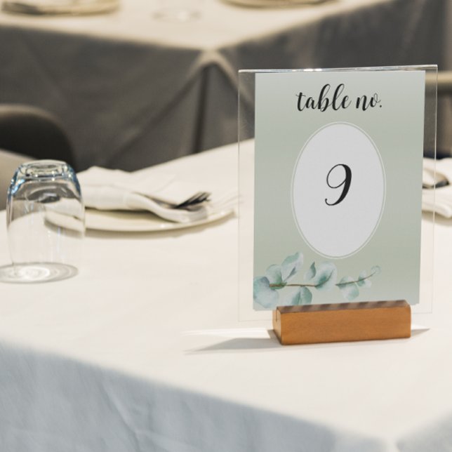 Tarjeta De Mesa Boda de vegetación de hojas de eucalipto (Subido por el creador)