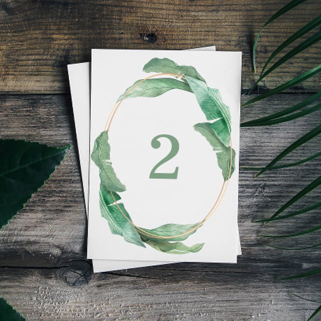 Tarjeta De Mesa Boda de vegetación tropical. Botánica acuarela (Subido por el creador)