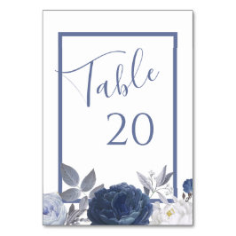 Tarjeta De Mesa Boda de verano Boda floral azul brillante