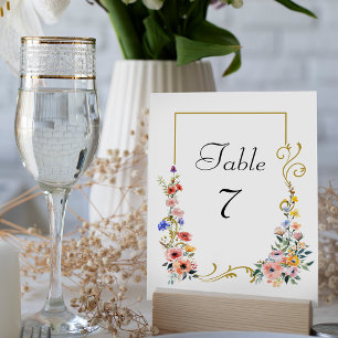 Tarjeta De Mesa Boda de verano de la primavera de las flores silve