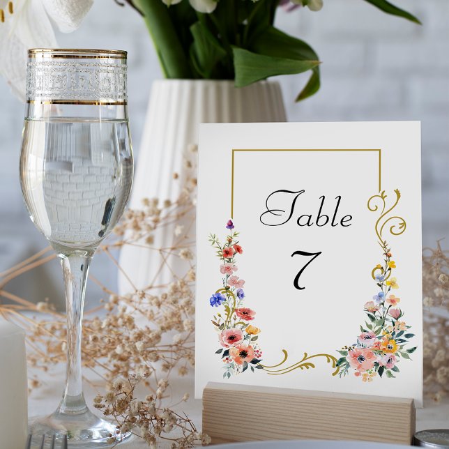 Tarjeta De Mesa Boda de verano de la primavera de las flores silve (Subido por el creador)