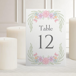 Tarjeta De Mesa Boda de verano de primavera floral