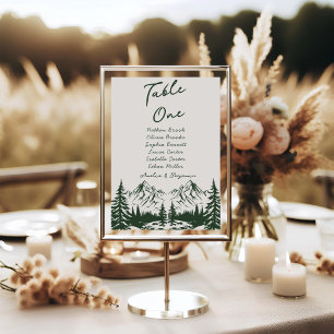 Tarjeta De Mesa Boda de verano en la montaña dibujada a mano