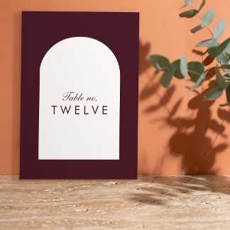 Tarjeta De Mesa Boda de Villa Toscana con Arco de Borgoña