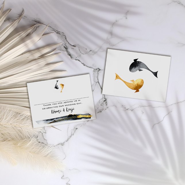 Tarjeta De Mesa Boda de Watercolor Koi Fish (Subido por el creador)