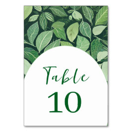 Tarjeta De Mesa Boda de Whimsical Green Leaves