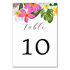 Tarjeta De Mesa Boda del árbol del templo de Plumeria tropical