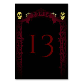 Tarjeta De Mesa Boda del Arco Gótico Trellis y Skulls