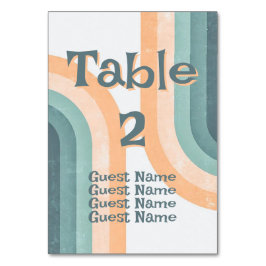 Tarjeta De Mesa boda del arcoiris de los años 70