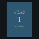 Tarjeta De Mesa Boda del Boho floral de oro de la Marina<br><div class="desc">Número de tabla del Boda del Boho floral de oro de la Marina</div>