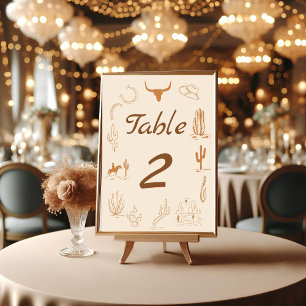 Tarjeta De Mesa Boda del Boho Western Cowboy Ilustracion