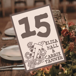 Tarjeta De Mesa boda del Canyon Rock Boho de los años 70