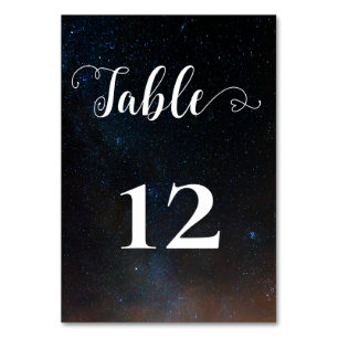 Tarjeta De Mesa Boda del cielo nocturno bajo las estrellas