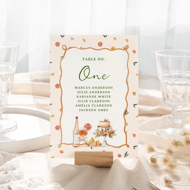Tarjeta De Mesa Boda del Cítrico Italiano caprichoso (Subido por el creador)