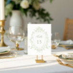 Tarjeta De Mesa Boda del Escudo Floral Clásico Número de tabla<br><div class="desc">c</div>