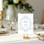 Tarjeta De Mesa Boda del Escudo Floral Clásico Número de tabla<br><div class="desc">c</div>