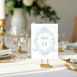Tarjeta De Mesa Boda del Escudo Floral Clásico Número de tabla