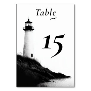 Tarjeta De Mesa Boda del Faro Náutico de Playa Costera