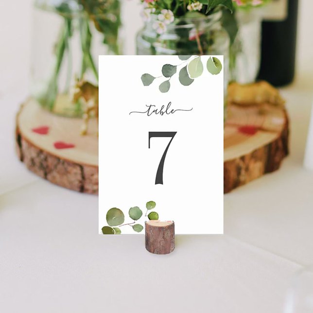 Tarjeta De Mesa Boda del gráfico de asientos de eucalipto de guión (Subido por el creador)