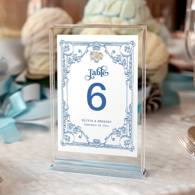 Tarjeta De Mesa Boda del marco antiguo de Chinoiserie de época (Subido por el creador)