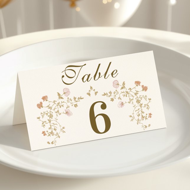 Tarjeta De Mesa Boda del marco antiguo floral de Rococo (Subido por el creador)