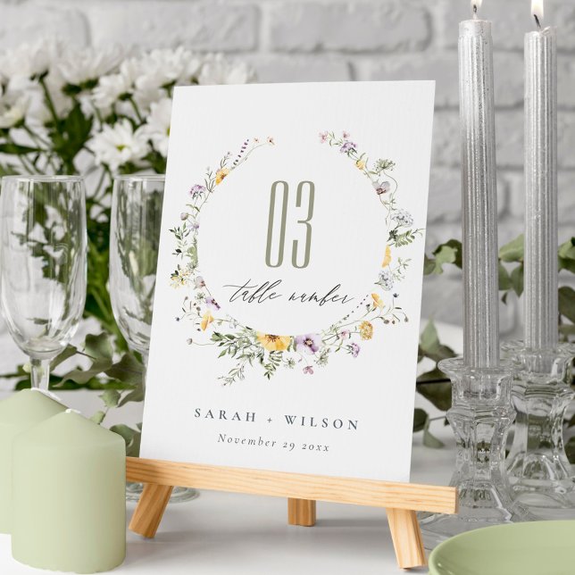 Tarjeta De Mesa Boda del marco del circulo de flor silvestre amari (Subido por el creador)